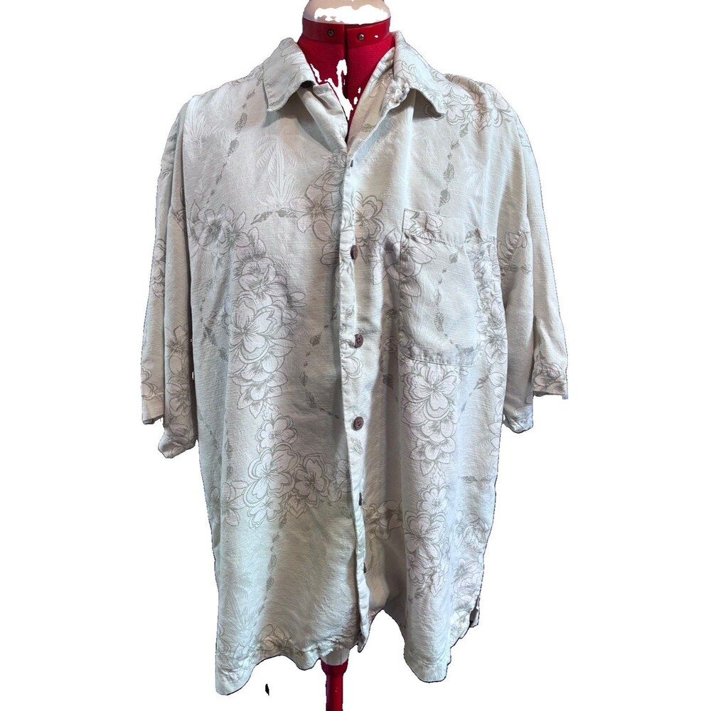 Tommy Bahama Men’s Floral 100% Silk Shirt Size XL